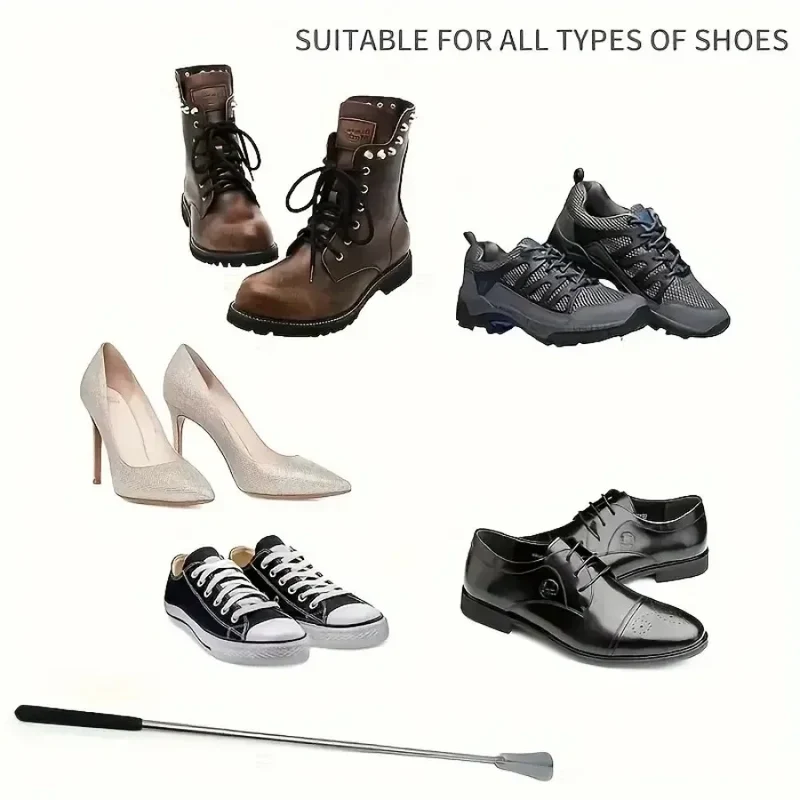 1PC Shoehorn retractable stainless steel shoe puller, shoe assistant, suitable for both men and women , schoenlepel, shoe horn
