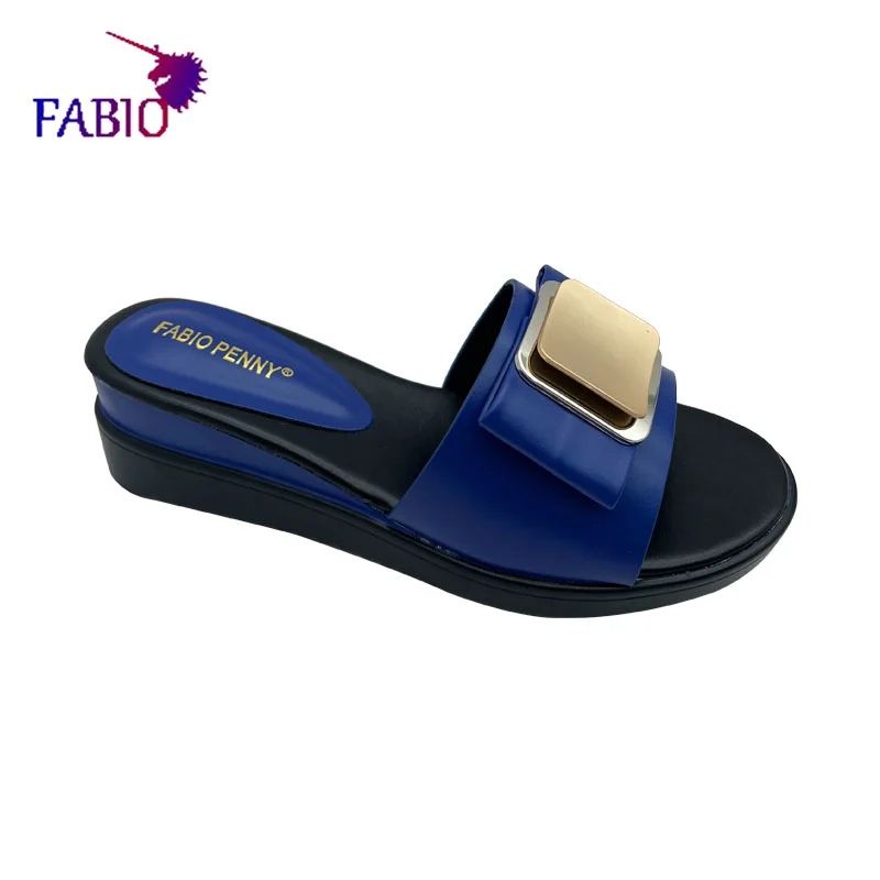 FABIO PENNY's 2026 new popular exquisite metal fashion thick-soled design slippers summer parties comfortable ladies' slippers