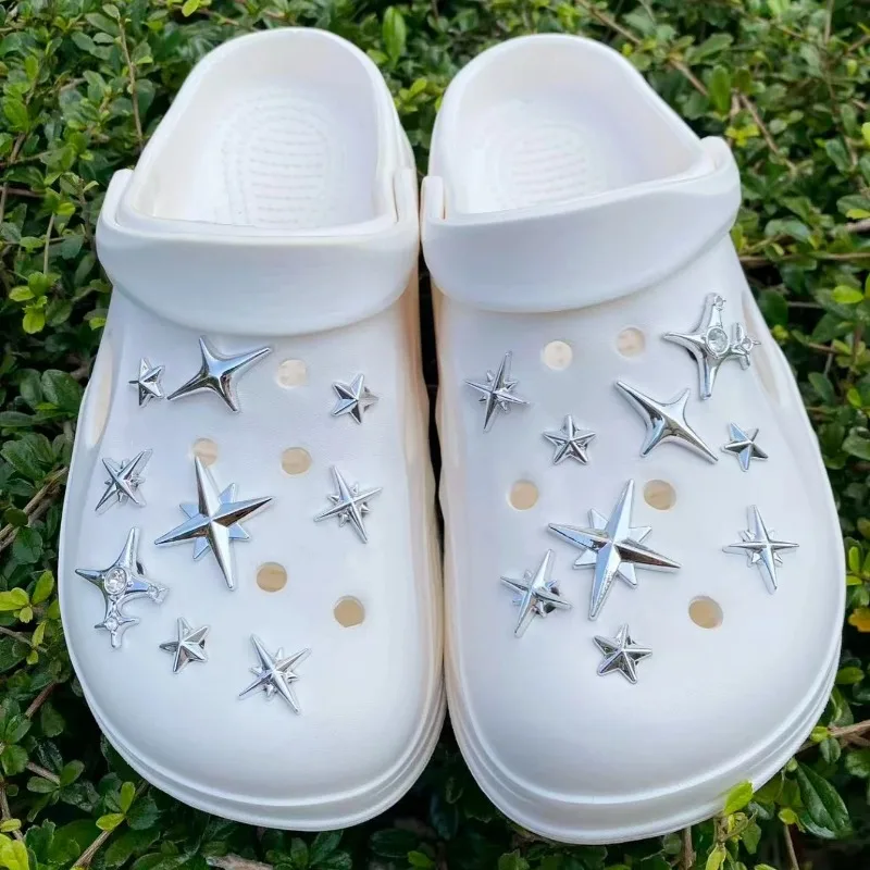 18pcs/Set Detachable Punk Style Metal Rivets Decorative Buckles For Garden Shoes & Hole Shoes New