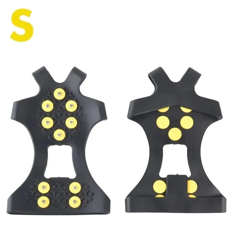 2pcs 10 Steel Studs Crampons Snow Grips Cleats for Ice and Snow Anti-Slip Rubber Traction Cleats Hiking Walking Climbing Jogging