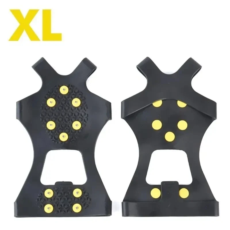 2pcs 10 Steel Studs Crampons Snow Grips Cleats for Ice and Snow Anti-Slip Rubber Traction Cleats Hiking Walking Climbing Jogging