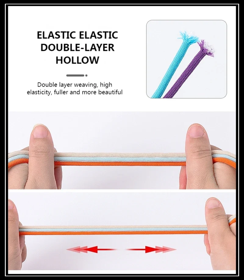 1 Pair Lazy Laces Elastic For Sneakers Snap Lock Shoelaces Without Ties Suitable For Children And Adults Round Shoelace Artifact