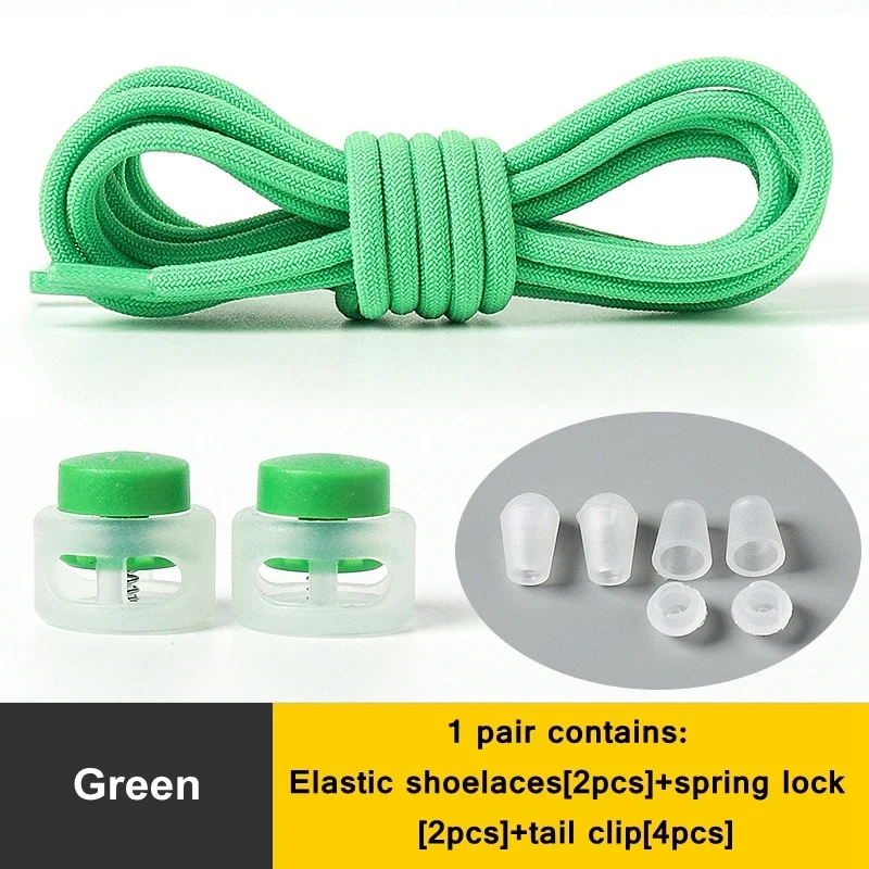 1 Pair Lazy Laces Elastic For Sneakers Snap Lock Shoelaces Without Ties Suitable For Children And Adults Round Shoelace Artifact