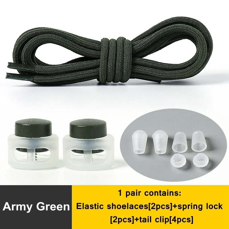 1 Pair Lazy Laces Elastic For Sneakers Snap Lock Shoelaces Without Ties Suitable For Children And Adults Round Shoelace Artifact