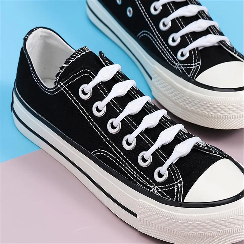 12pcs Silicone Shoelaces Round Elastic Shoe Laces Safty No Tie Shoelace For Men Women children All Sneakers Fit Strap Shoe Laces
