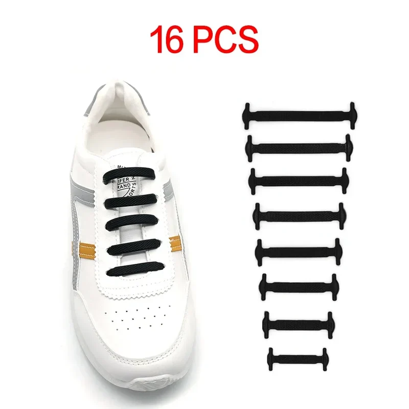 No Tie Silicone Creative Lazy Elastic 16pcs/lot 13Colors Shoelaces Fits Kids/adult Quickly Put on And Off Shoelaces Accessories