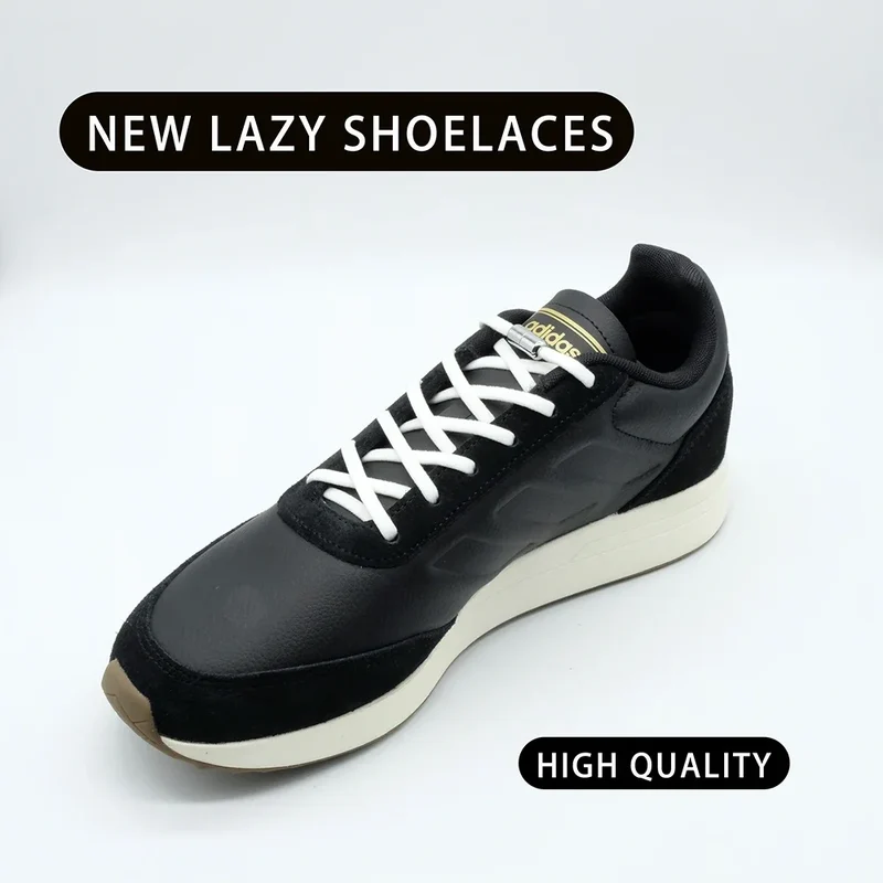 Elastic No Tie Shoelaces Semicircle Shoe Laces for Kids and Adult Sneakers Shoelace Quick Lazy Metal Lock Laces Shoe Strings