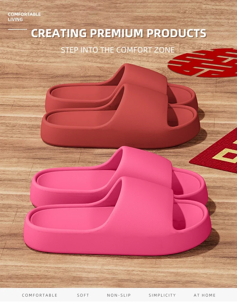 Men's Slippers for Summer Outdoor Wear, Indoor Thick-Soled Bathroom Shower, Anti Slip and Cool Slippers for Men