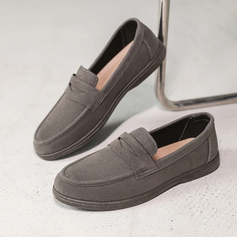 Hot Sale Men's Slip On Loafers Preppy Lightweight Breathable Comfort Outdoor Flats Non Slip Soft Sole Casual Daily Walking Shoes