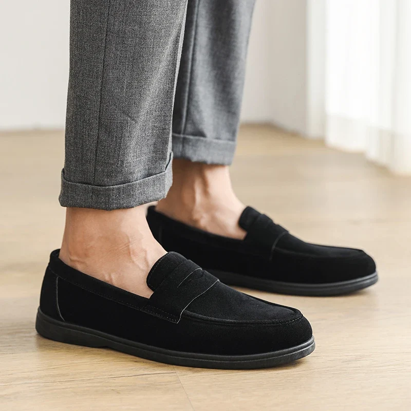 Hot Sale Men's Slip On Loafers Preppy Lightweight Breathable Comfort Outdoor Flats Non Slip Soft Sole Casual Daily Walking Shoes