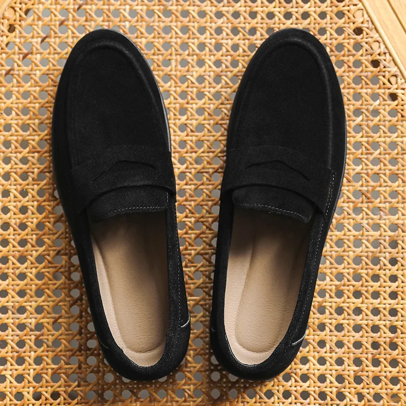 Hot Sale Men's Slip On Loafers Preppy Lightweight Breathable Comfort Outdoor Flats Non Slip Soft Sole Casual Daily Walking Shoes