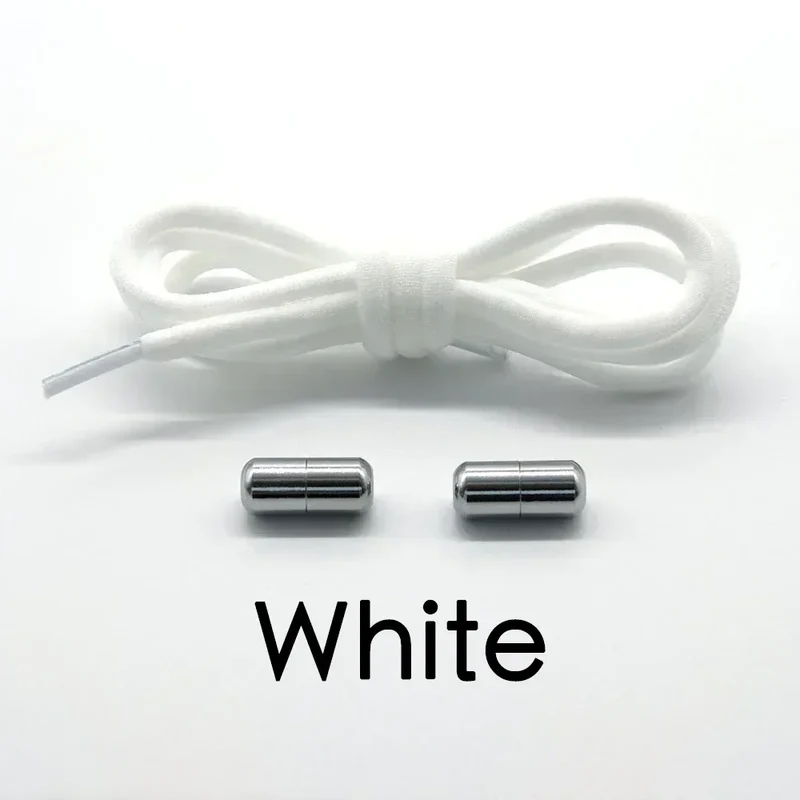 1 Pair Elastic Shoe Laces Semicircle No Tie Shoelaces for Kids and Adult Sneakers Shoelace Quick Lazy Metal Lock Laces Shoe Rope
