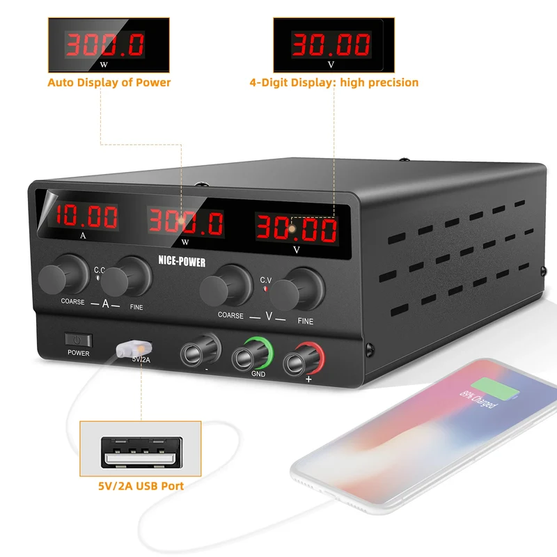 NICE-POWER SPS-H3010 Black 30V 10A New High Precision Stabilized Voltage Adjustable Lab Stabil Mobile Repair Dc Power Supply