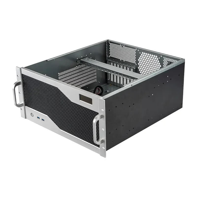 Newest Design 19inch Rackmount Server Chassis Support 2 PSU Eatx 5U Industrial Server Case With LCD Temp Screen