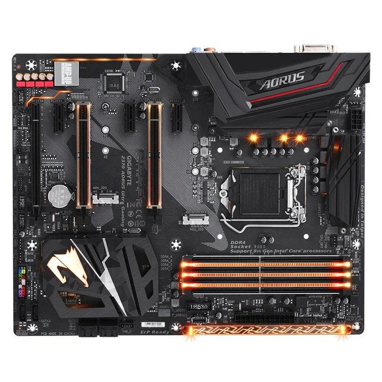 Used GIGABYTE Intel Z370 AORUS ULTRA GAMING WIFI 64GB DDR4 LGA1151 Socket ATX Gaming Motherboard