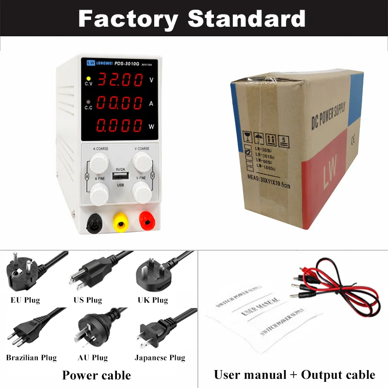 Phone Repair Tool LONGWEI PDS-305G 30V 5A 300W Adjustable DC Power Supply for Labs