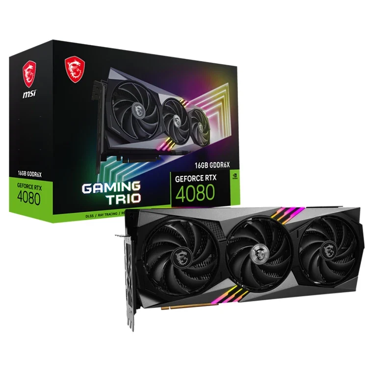 Used MS'I GeForce RTX 4080 16GB GAMING TRIO Graphics Card With 16GB GDDR6X 256-bit Memory Support OverClock