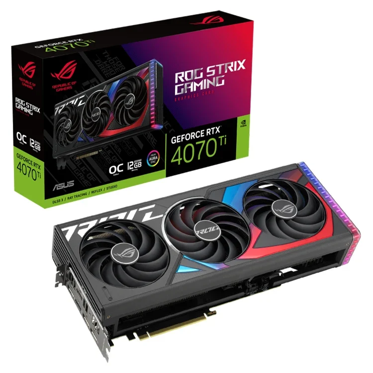 Used ROG Strix GeForce RTX 4070Ti 12GB GDDR6X OC Edition Graphics Card With 12GB GDDR6X 192-bit Memory Support OverClock