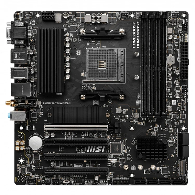 MSI B550M PRO-VDH WIFI CEC MicroATX Gaming Motherboard with B550 Chipset Support AMD Ryzen 5000 & 3000 Series Desktop Processors