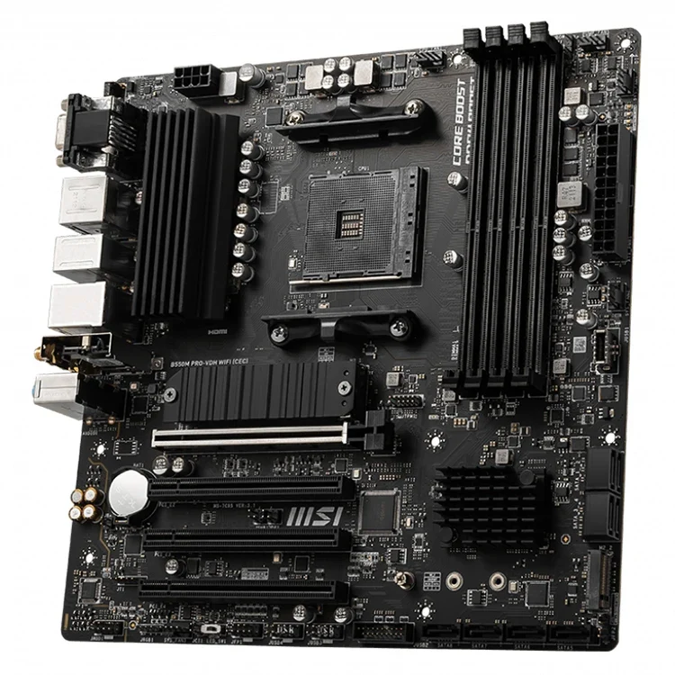 MSI B550M PRO-VDH WIFI CEC MicroATX Gaming Motherboard with B550 Chipset Support AMD Ryzen 5000 & 3000 Series Desktop Processors