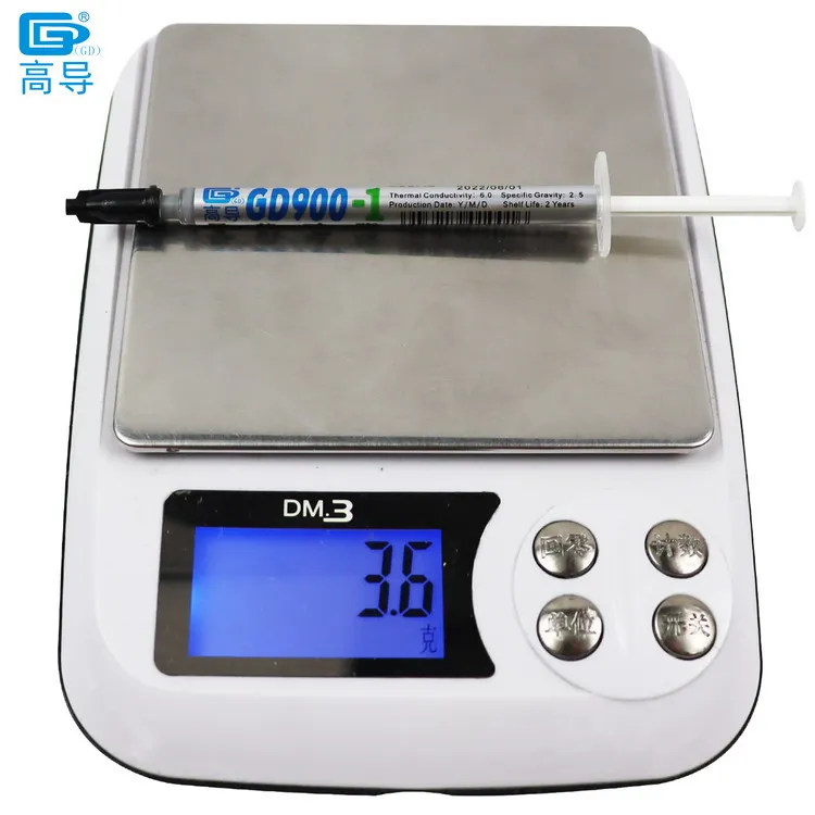12 Pieces Net Weight 1 Gram Gray GD900-1 Thermal Conductive Grease Paste Plaster Heat Sink Compounds for CPU GPU Syringe Packing