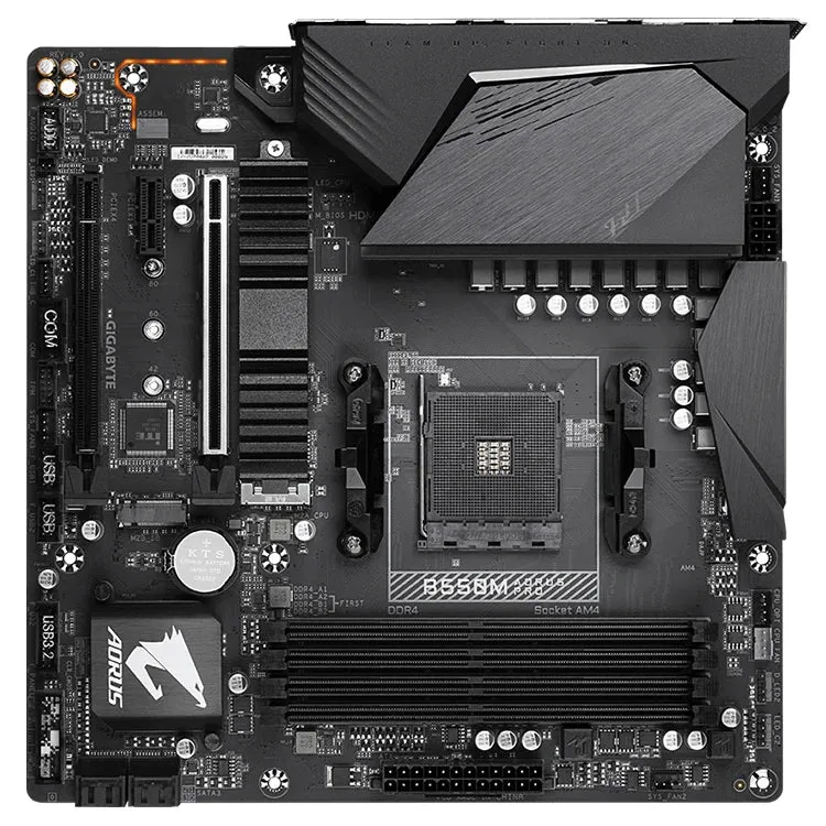 Used GIGABYTE B550M AORUS PRO M-ATX Gaming Motherboard with AMD AM4 Ryzen 5 7 9 3700X 3900X 3900XT Processors