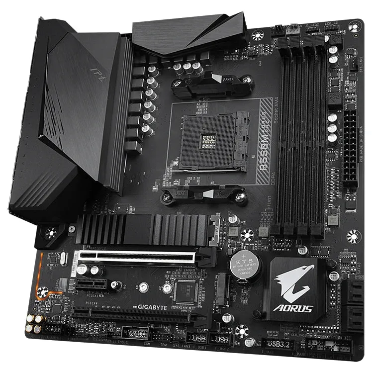 Used GIGABYTE B550M AORUS PRO M-ATX Gaming Motherboard with AMD AM4 Ryzen 5 7 9 3700X 3900X 3900XT Processors