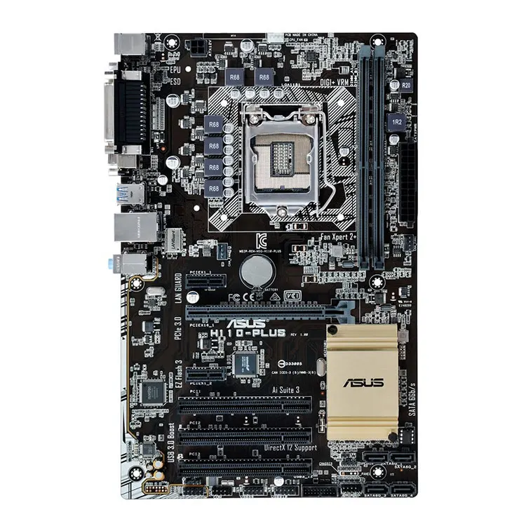 Used ASUS Intel H110-PLUS 32GB DDR4 LGA1151 ATX Motherboard with Support CPU I7 I5 I3