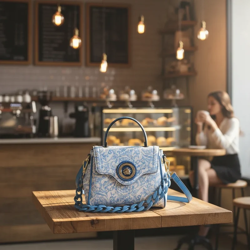 Ladysky Top Product Quality Fabric Handbag for Women Acranged Chain Head Female Bag Fashion Designer Bag with Boxes 24 cm