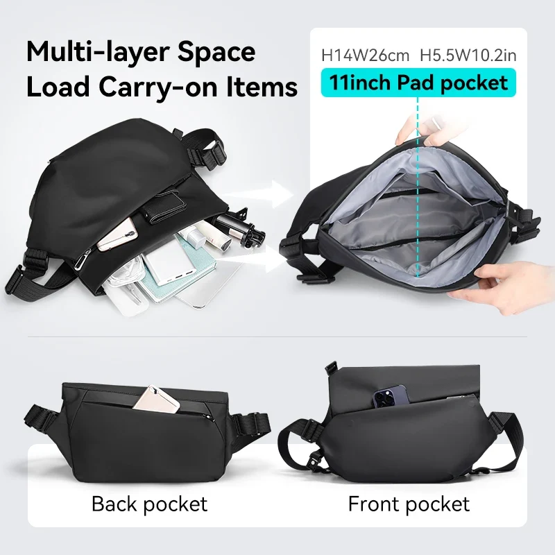 Mark Ryden Factory Wholesale Customised Crossbody Bag Men's Large Capacity Shoulder Tide Sports Small Backpack Bag L_MR3601-B