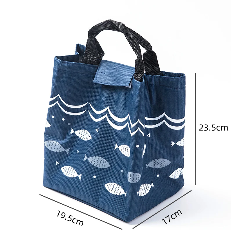 New Fashion Cute Simple Fish Pattern Lunch Bag Cooler Bag