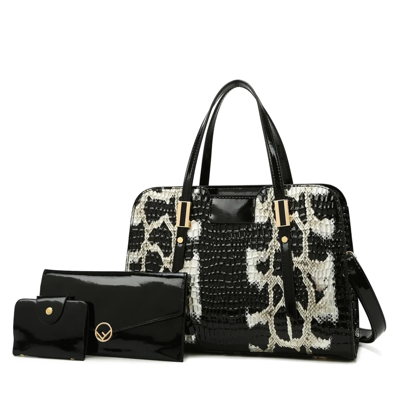 Pu Leather Hot Selling Purse Tote Bag Shoulder Bag 3 Pieces One Set Fashion Large Capacity Shoulder Bag