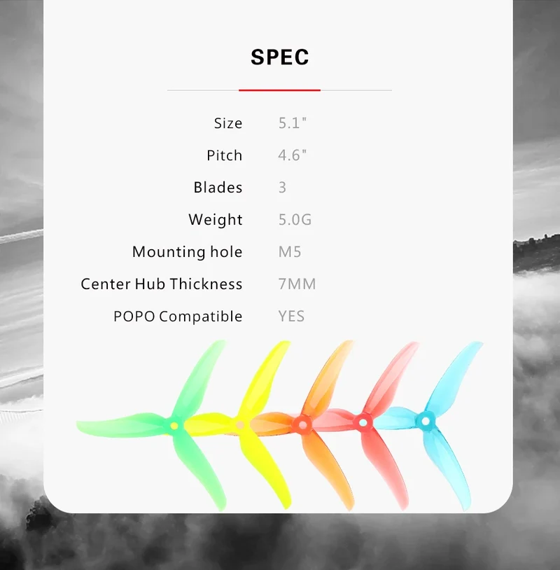 TMOTOR T5146 Racing Drone Prop 2Pairs/bag M5 7mm Thickness High Rpm Durable Fpv Propeller 5 inch