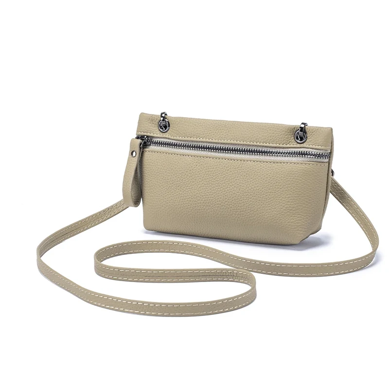 2024 New Underarm Women's Bag Head Layer Cowhide Luxury Shoulder Crossbody Small Handbag Ladies Trendy Cell Phone Bag