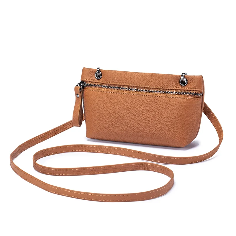 2024 New Underarm Women's Bag Head Layer Cowhide Luxury Shoulder Crossbody Small Handbag Ladies Trendy Cell Phone Bag