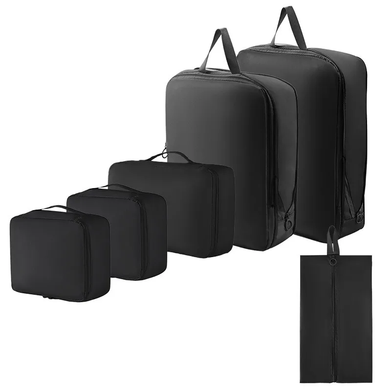 Factory 6 Pieces of Sets Portable Clothes Pouch Travel Bag Set Suitcase Organizers Packing Cubes Luggage Organizer for Travel