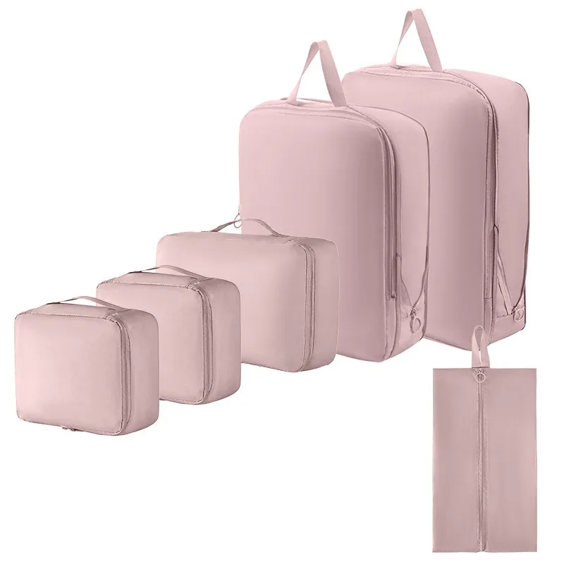Factory 6 Pieces of Sets Portable Clothes Pouch Travel Bag Set Suitcase Organizers Packing Cubes Luggage Organizer for Travel