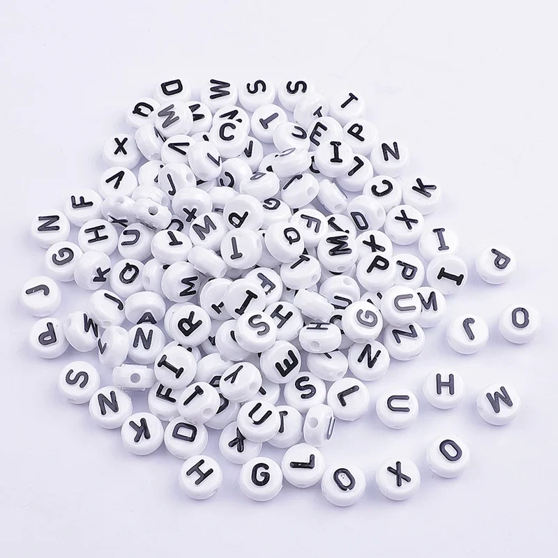 Factory Wholesale Transparent Letter Beads Spacer Loose Acrylic English Alphabet Bead for Diy Bracelet Waist Bag Jewelry Making