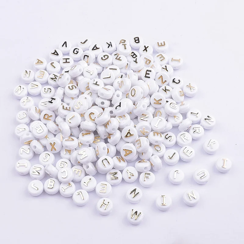 Factory Wholesale Transparent Letter Beads Spacer Loose Acrylic English Alphabet Bead for Diy Bracelet Waist Bag Jewelry Making