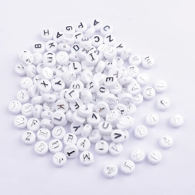 Factory Wholesale Transparent Letter Beads Spacer Loose Acrylic English Alphabet Bead for Diy Bracelet Waist Bag Jewelry Making