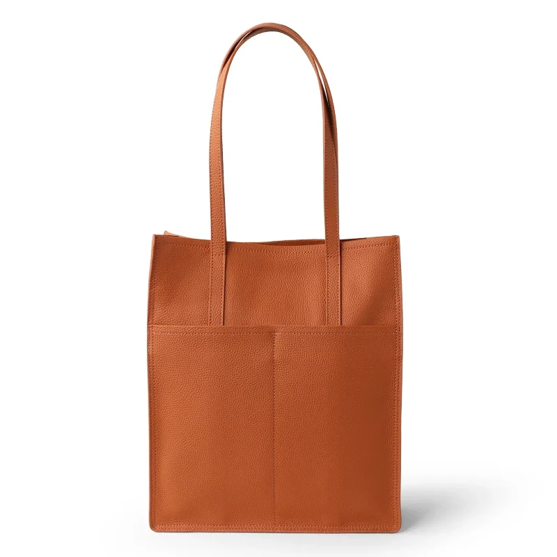 Women Luxury Full Grain Genuine Real Leather Bag Tote Shopping Laptop Cowhide Handbag for Lady Shoulder Custom Logo