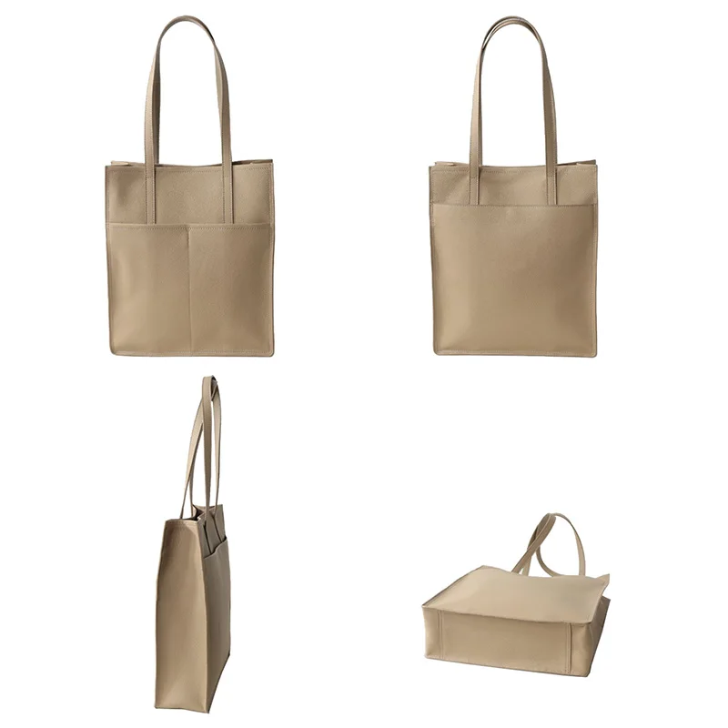 Women Luxury Full Grain Genuine Real Leather Bag Tote Shopping Laptop Cowhide Handbag for Lady Shoulder Custom Logo