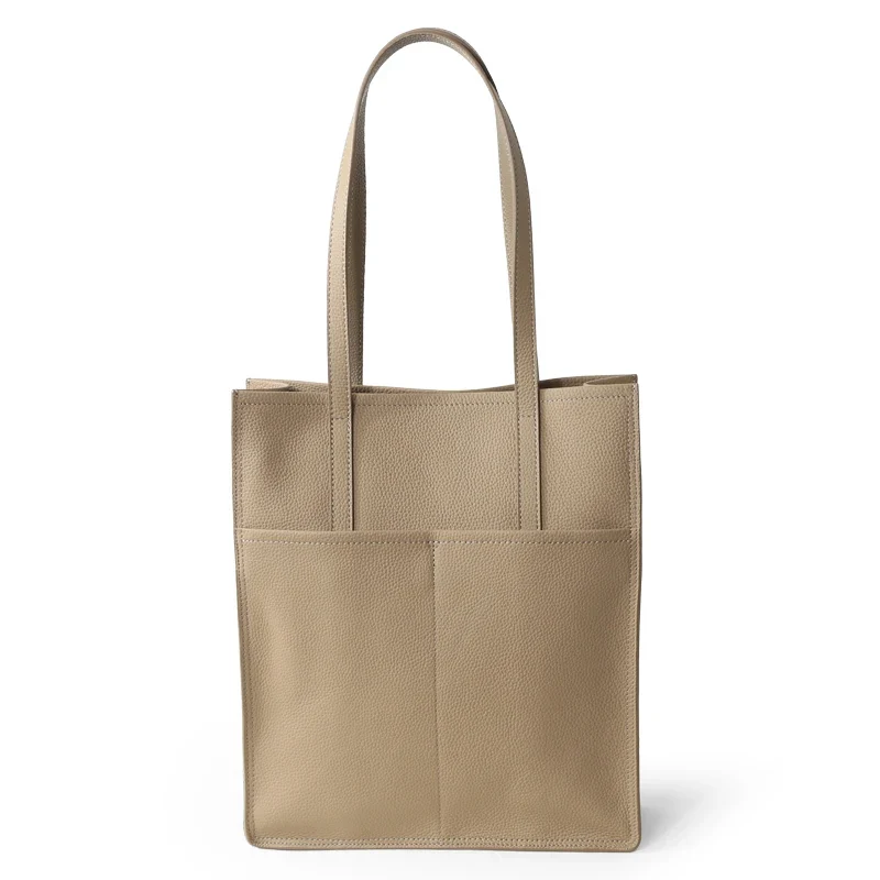 Women Luxury Full Grain Genuine Real Leather Bag Tote Shopping Laptop Cowhide Handbag for Lady Shoulder Custom Logo