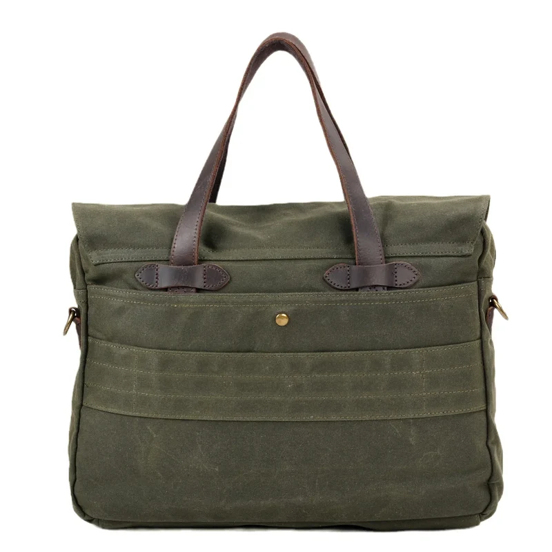 Soft Batik Canvas Men's Business Briefcase 15.6 Inch Computer Bag Retro Casual Handheld Shoulder Crossbody Bag