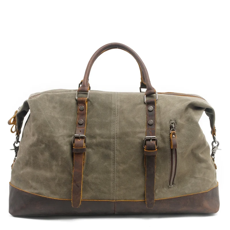 831 Vintage Water Resistant Duffel Bag Weekender Bag Canvas Sling Bag Zipper Closure Unisex
