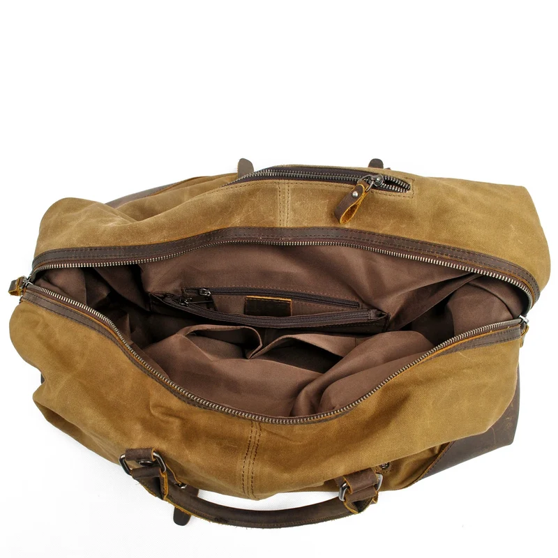 831 Vintage Water Resistant Duffel Bag Weekender Bag Canvas Sling Bag Zipper Closure Unisex