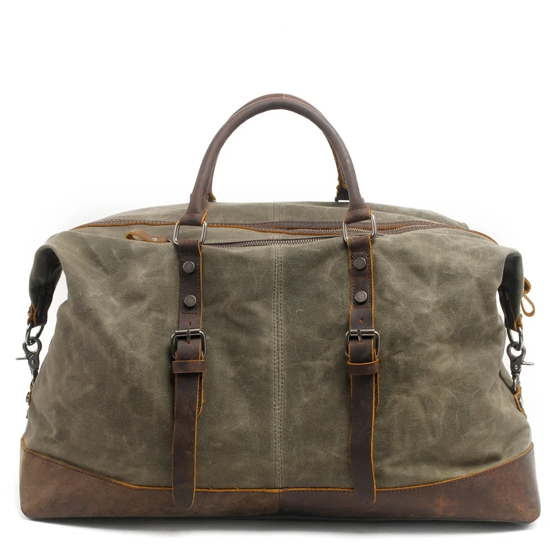 831 Vintage Water Resistant Duffel Bag Weekender Bag Canvas Sling Bag Zipper Closure Unisex