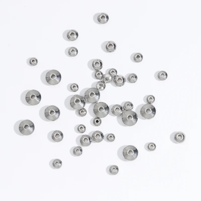 100pcs/bag Stainless Steel Flat Round Beads Spacer Beads FindingsTube Spacers for DIY Bracelet Jewelry Making