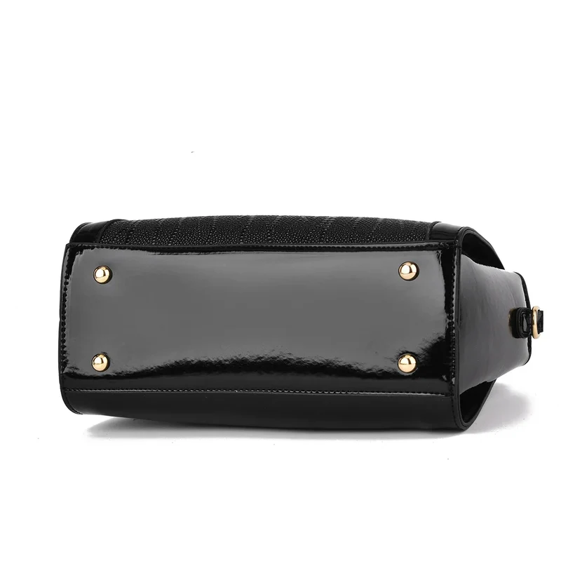 2024 New 2-piece Women's Premium PU Handbag Wholesale Leather Women's Stone Pressed Alligator Skin logo Shoulder Tote Bag