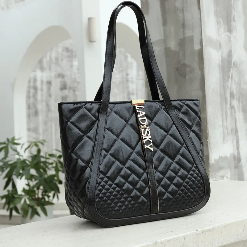 Top Product 2025 Ladysky Super Fiber Autumn Zipper Closure Fashion Ladies Shoulder Tote Bag Quality Factory Supplier 35
